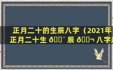 正月二十的生辰八字（2021年正月二十生 🌴 辰 🐬 八字起名）